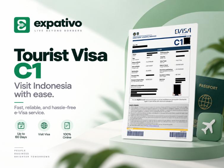 Indonesia Tourist e-Visa C1 (Extendable up to 180 Days)